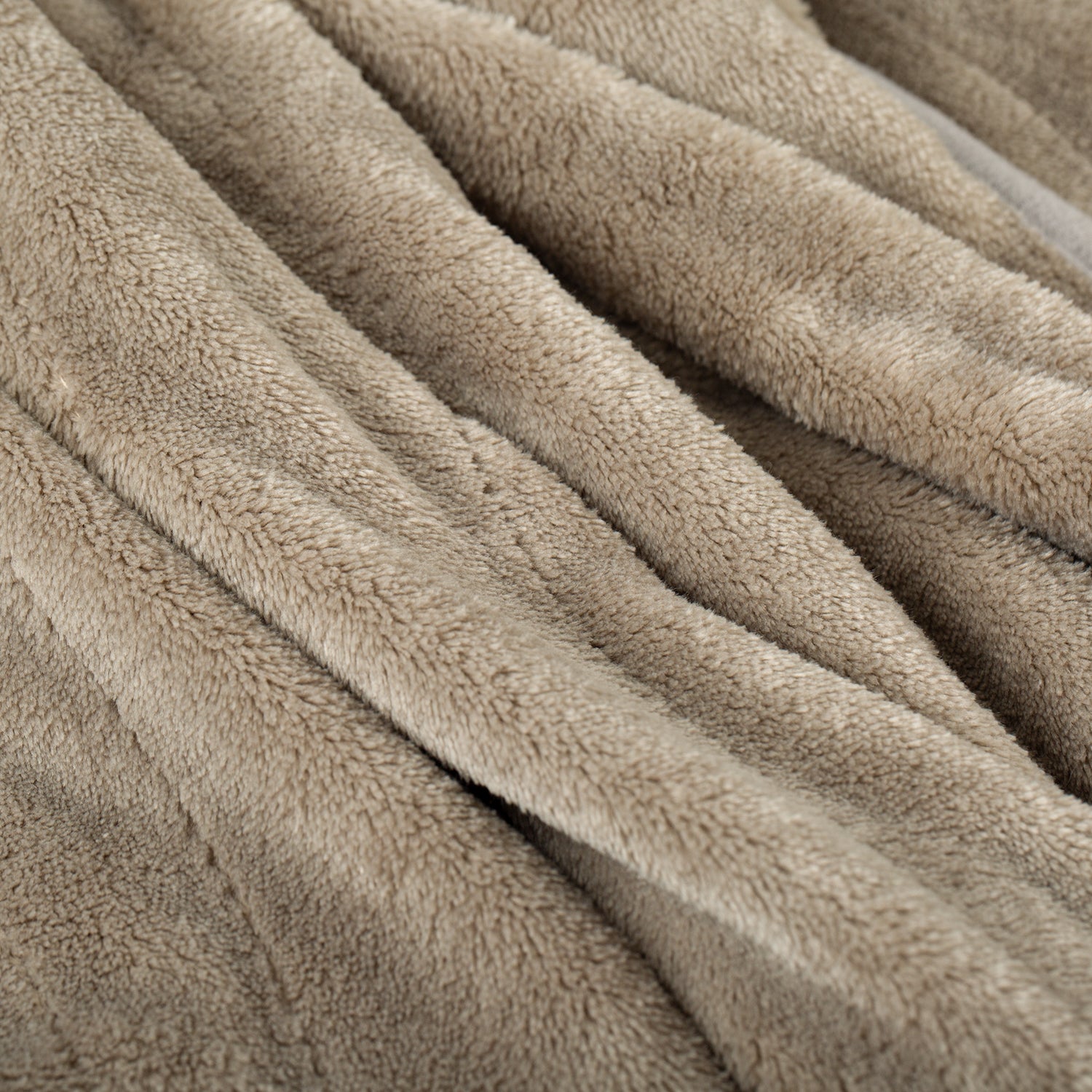 Taupe Soft Flannel Heated Throw