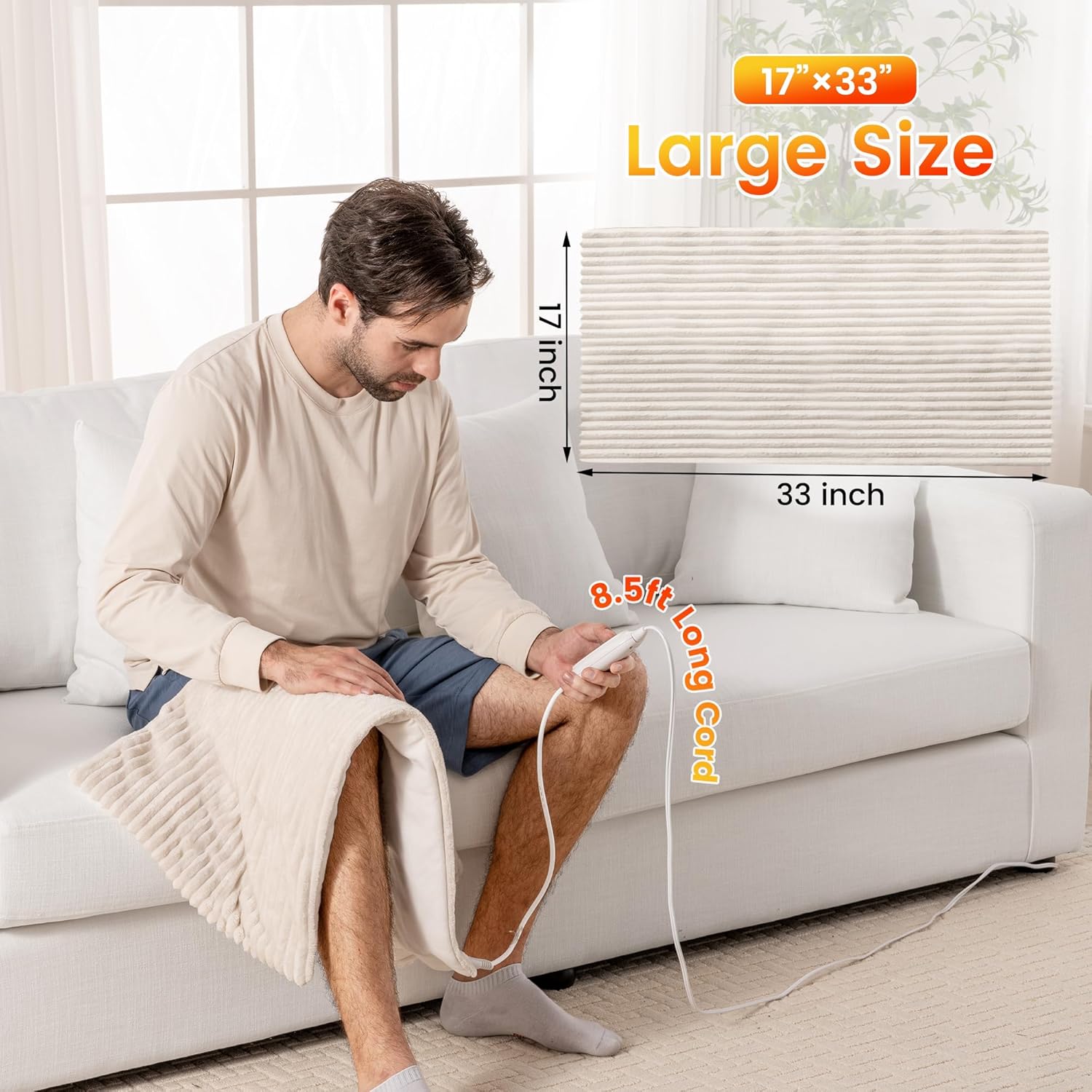 White Weighted Massage Heating Pad