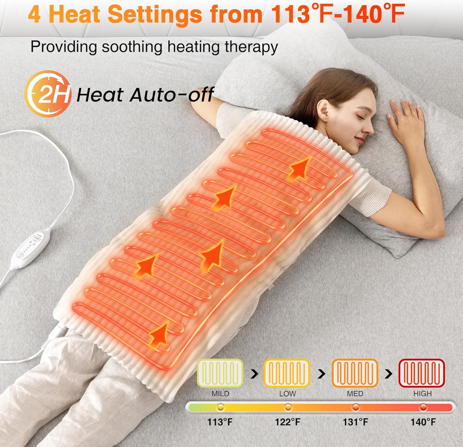 White Weighted Massage Heating Pad