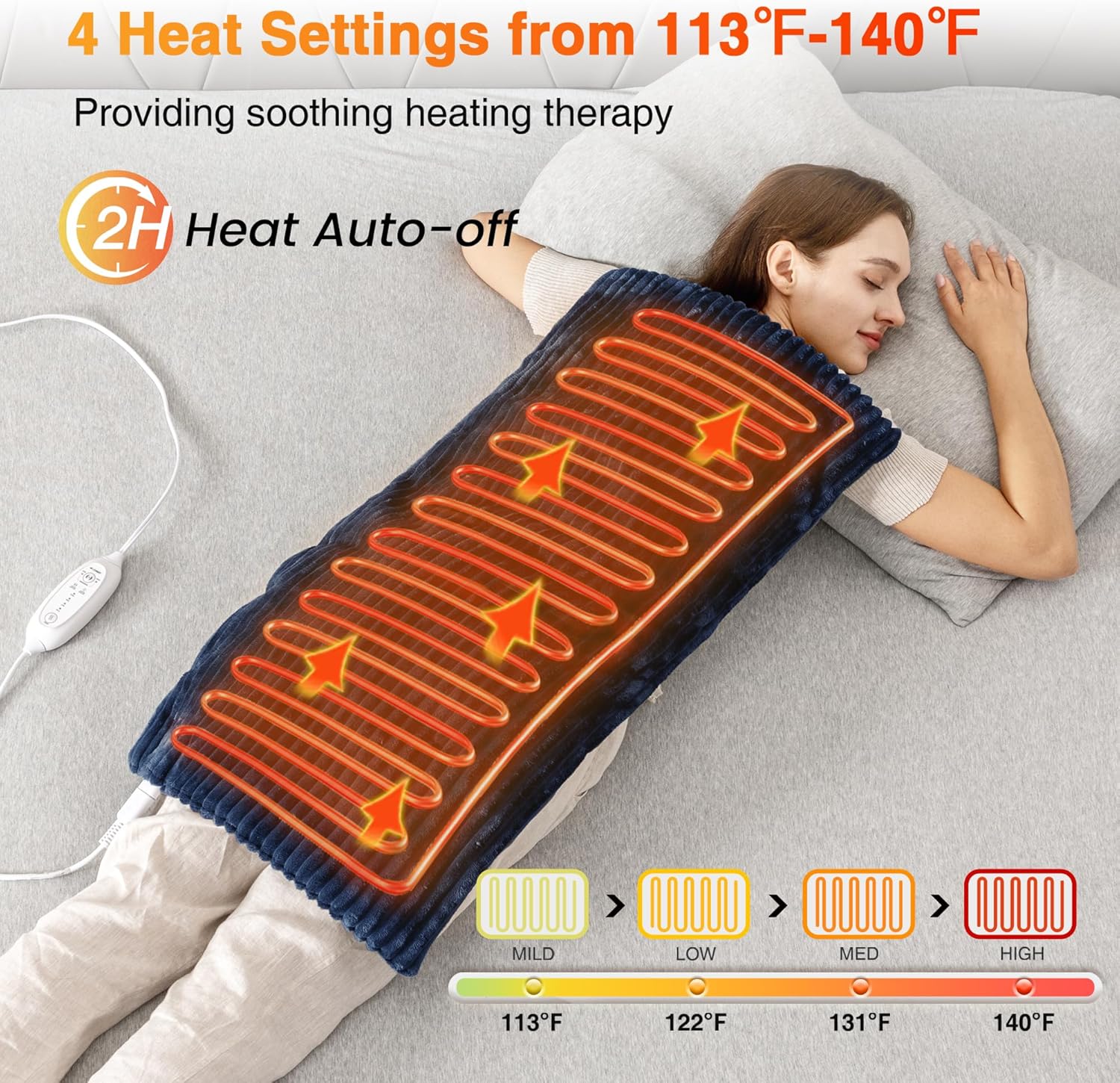 Blue Weighted Massage Heating Pad