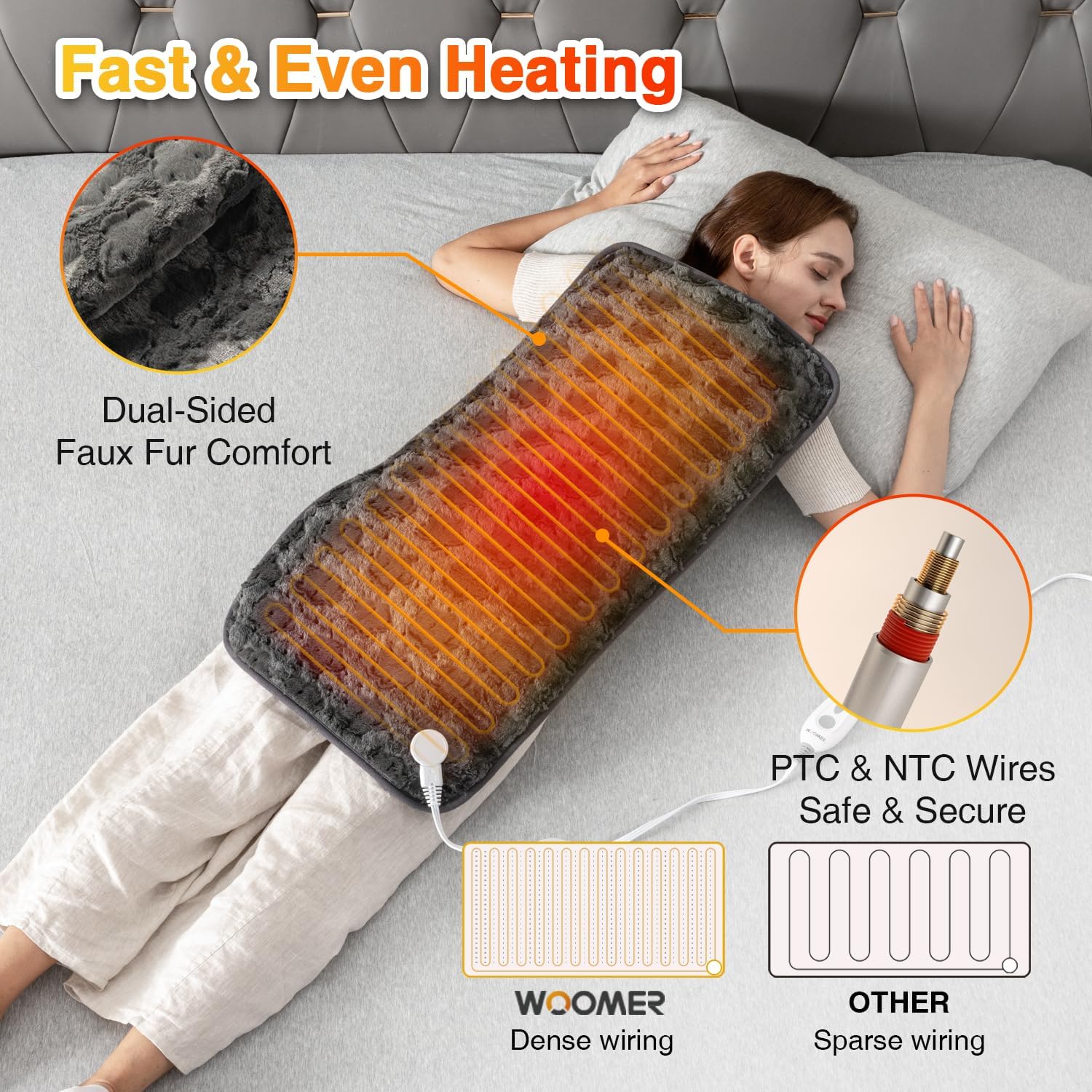 Cloud-dark Grey Heating Pad