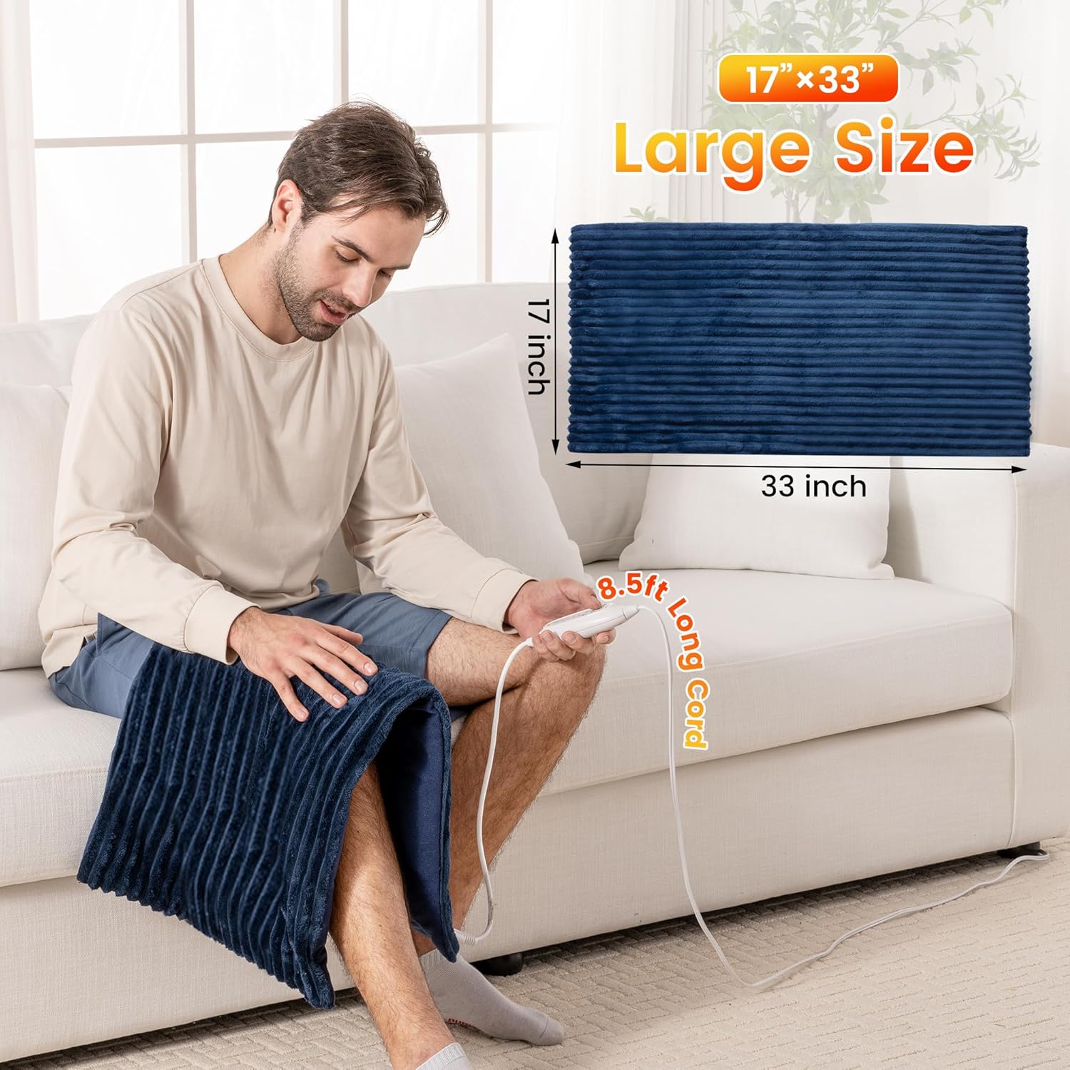 Blue Weighted Massage Heating Pad