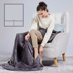 Electric Heating Throw with Foot Pocket - Gray