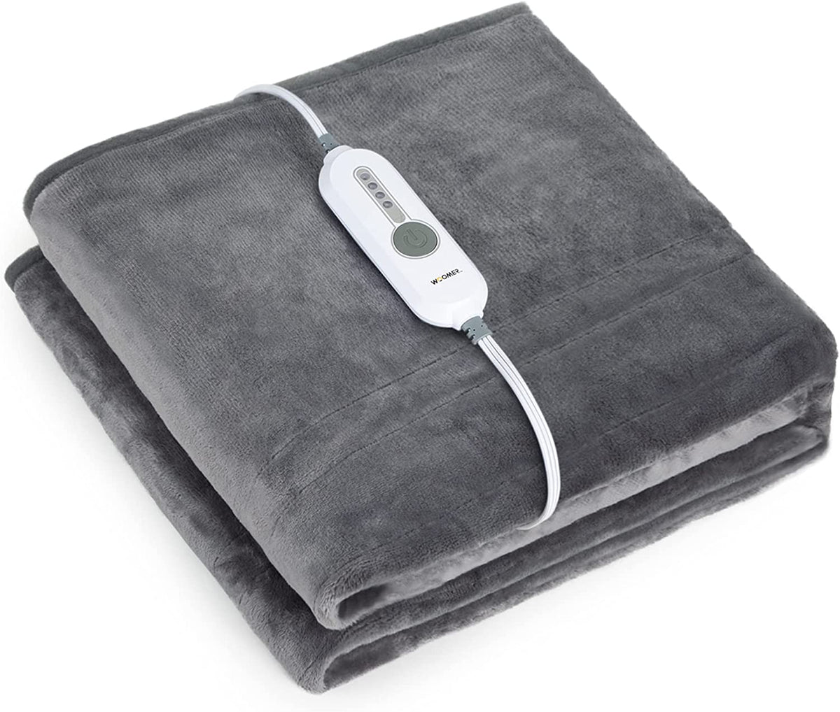 Electric Heating Throw with Foot Pocket - Gray