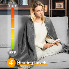 Electric Heating Throw with Foot Pocket - Gray