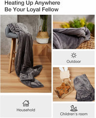 Gray Soft Flannel Electric Heating Throw