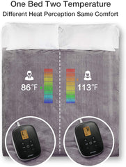 Electric Heating Blanket - Gray-77"x 84"