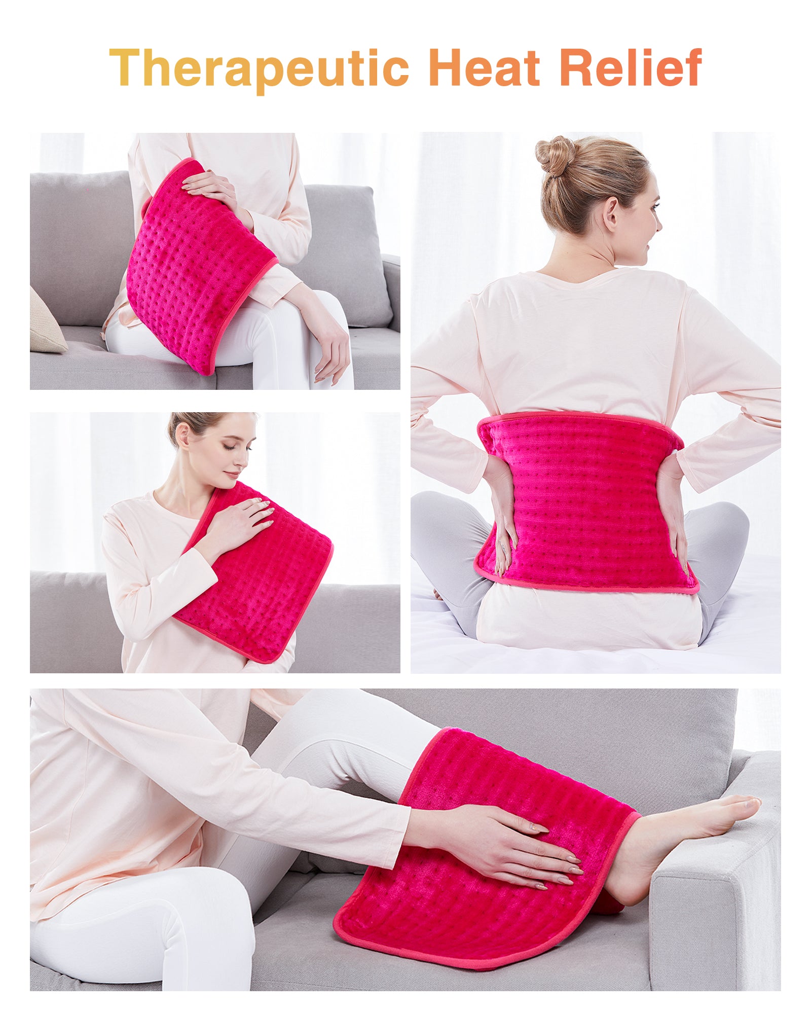 Electric Heating Pad - Magenta 12"×24"