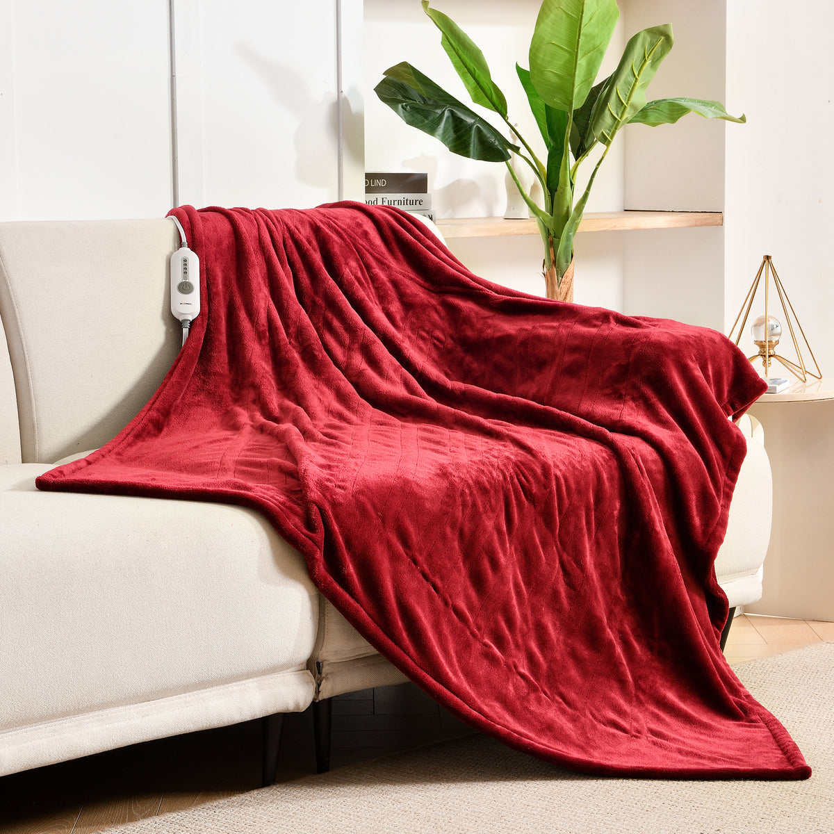 Electric Heating Throw - Burgundy – WOOMER