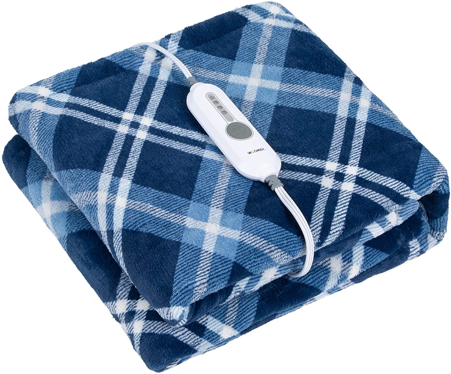 Blue White Soft Flannel Electric Heating Throw