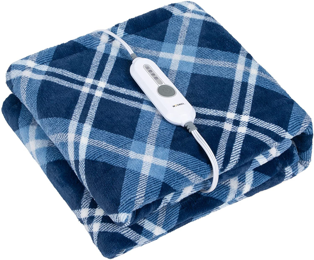 Electric Heating Throw - Blue White