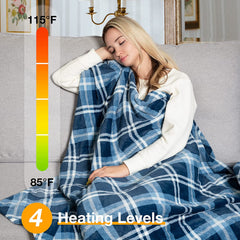 Electric Heating Throw - Blue White