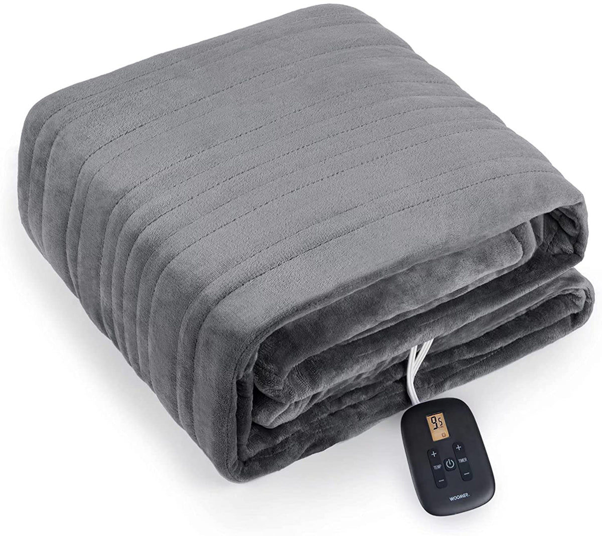 Electric Heating Blanket - Flannel Sherpa - Gray - 77"x 84"