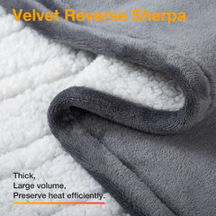 Electric Heating Blanket - Flannel Sherpa - Gray - 90"x 100"