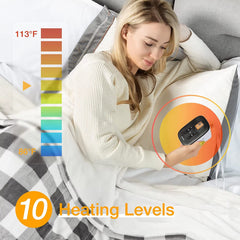 Electric Heating Blanket - Grey White - 84"x 90"