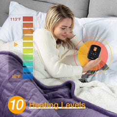 Electric Heating Blanket - Purple 90"x 100"